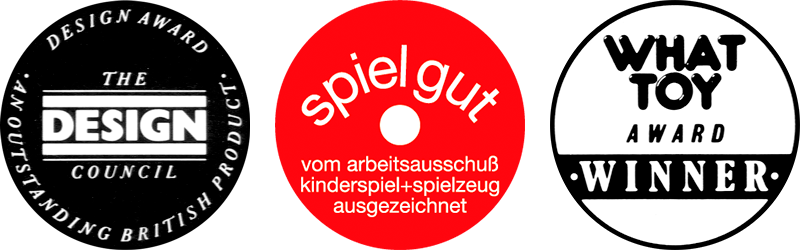 Design Council, Spiel Gut and What Toy logos