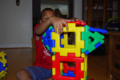 Josh building a model