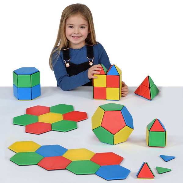 Solid Magnetic Polydron Essential Shapes Set